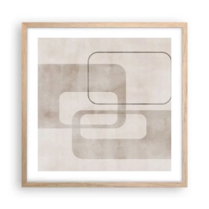 Een poster in een licht eiken lijst - Geometrische voeg - 50x50 cm