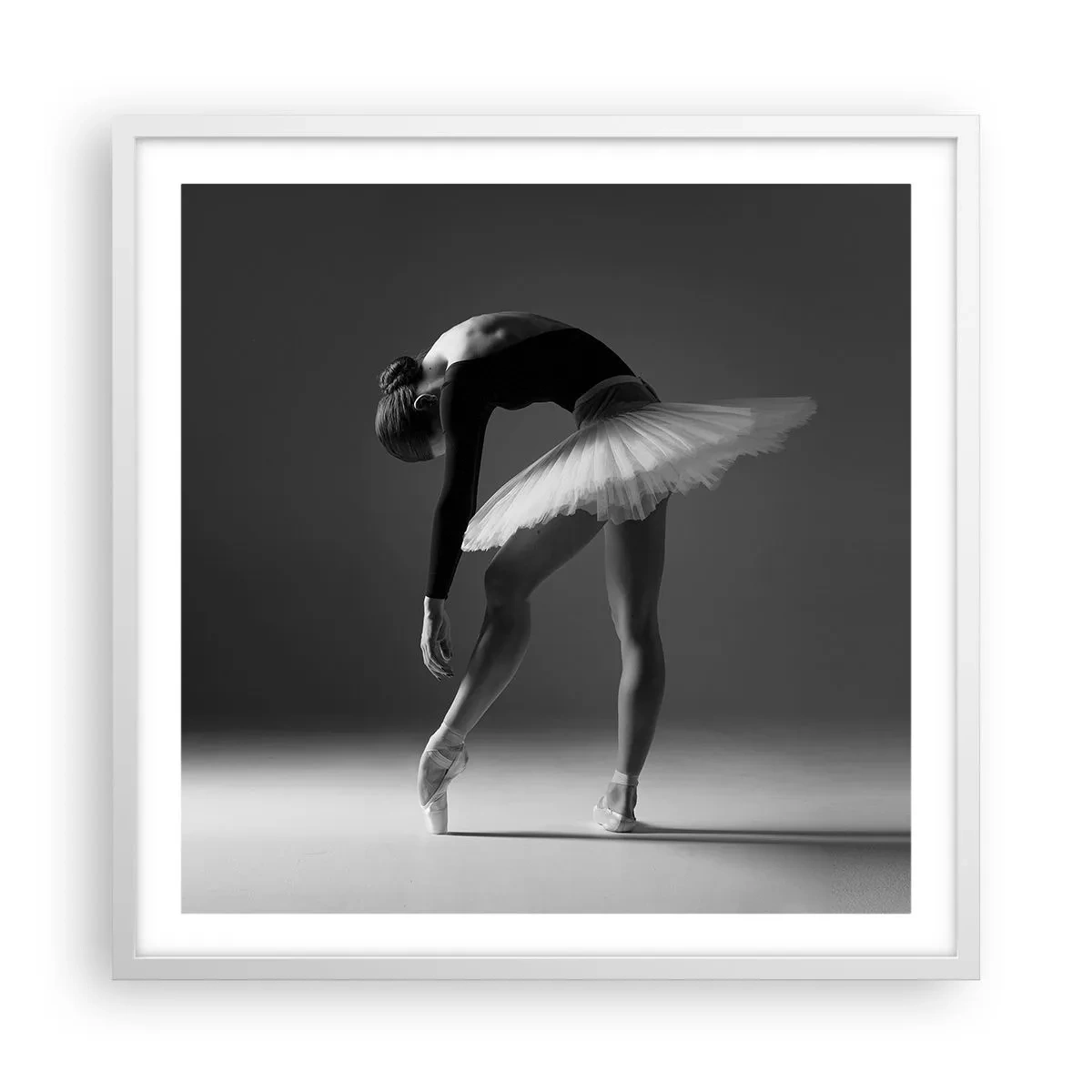Poster in een witte lijst - Bella ballerina - 60x60 cm