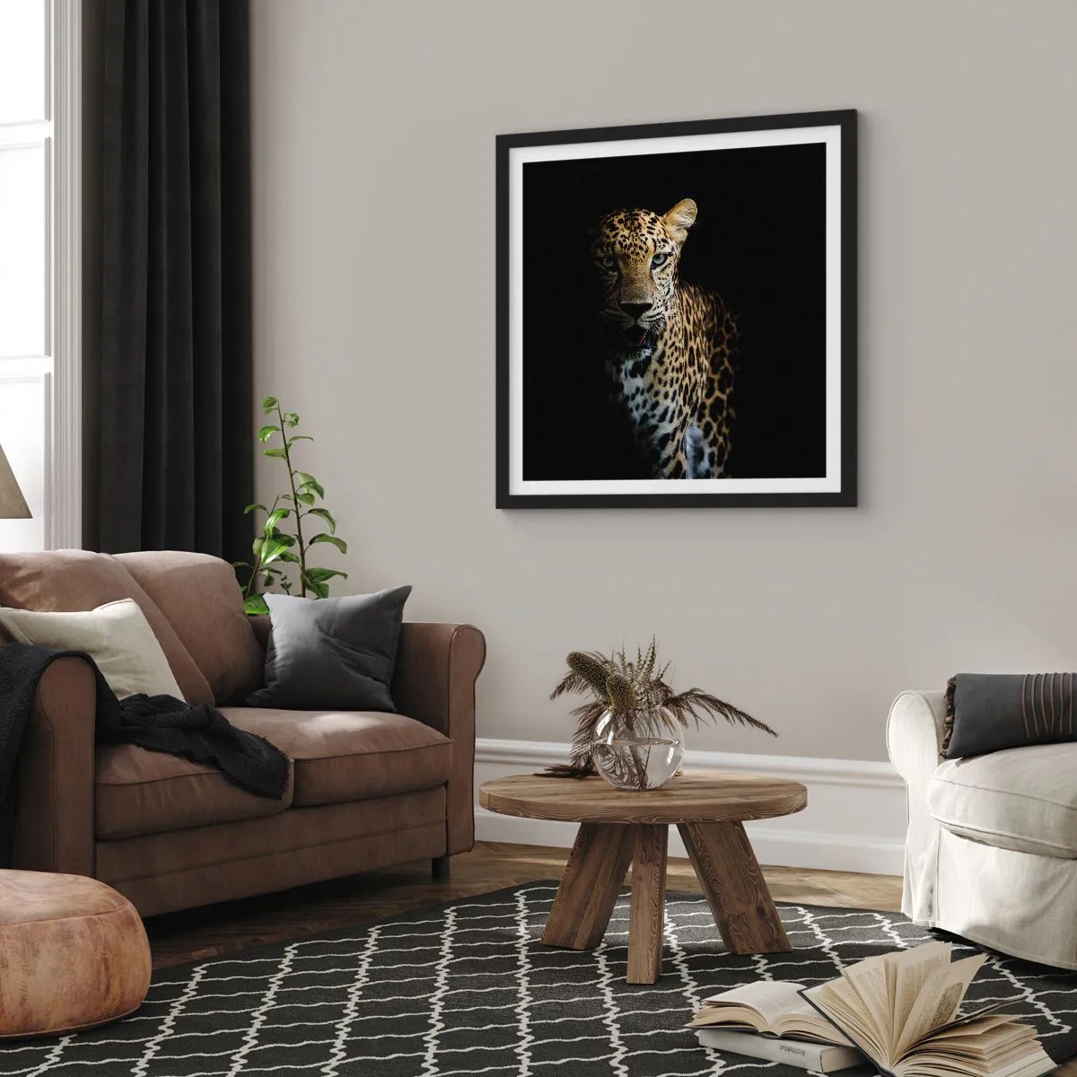 Poster in een zwarte lijst - Donkere schoonheid - 60x60 cm