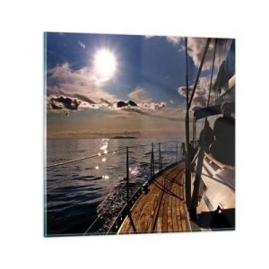 Schilderen op glas - Zeilen naar de zon - 30x30 cm