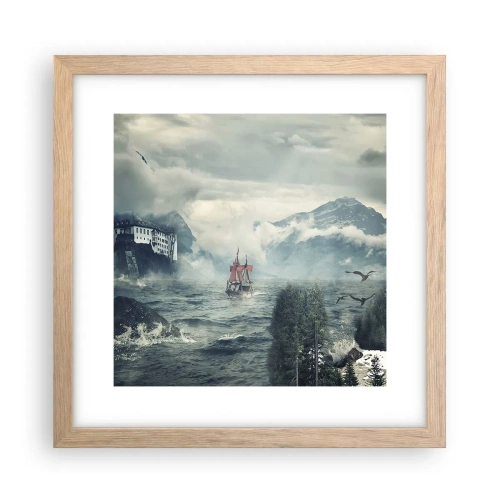 Een poster in een licht eiken lijst - In magische wateren - 30x30 cm