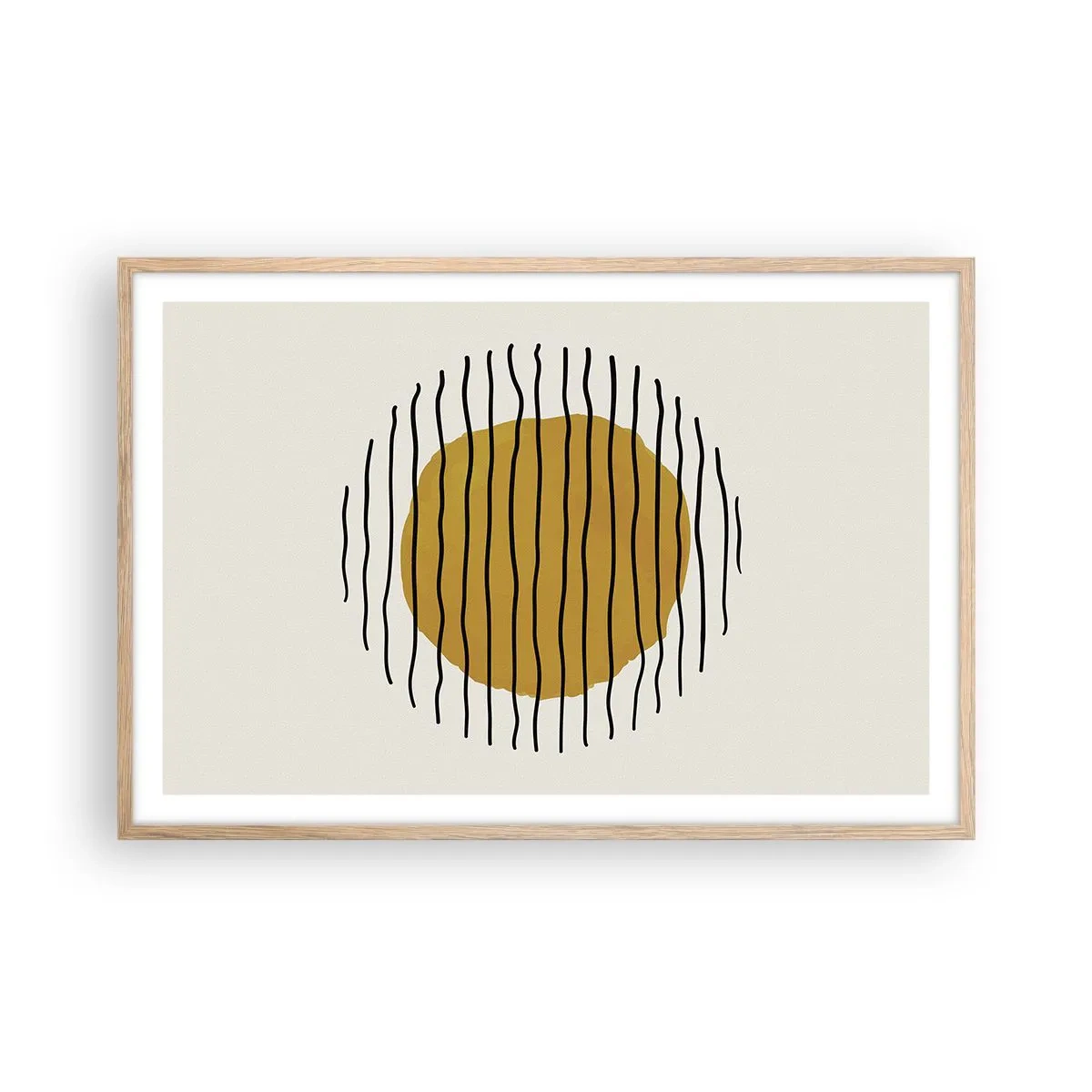 Een poster in een licht eiken lijst - Abstractie trillend van warmte - 91x61 cm