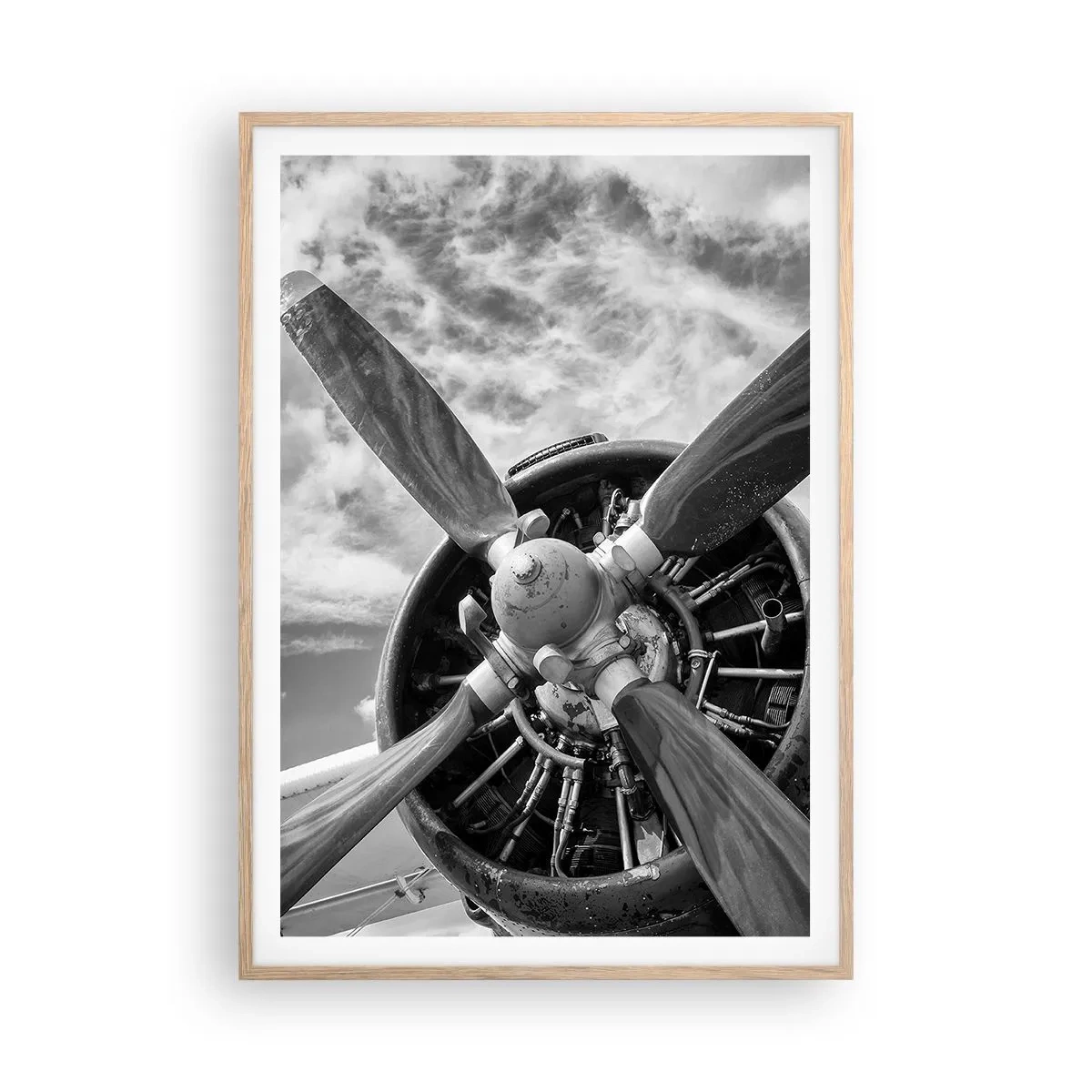 Een poster in een licht eiken lijst - Veroveraar van de lucht - 70x100 cm