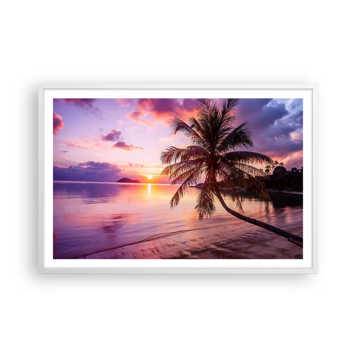 Poster in een witte lijst - Geluk tot aan de horizon - 91x61 cm