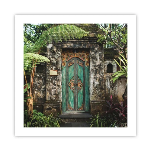 Poster - Een deur naar een exotische wereld - 50x50 cm