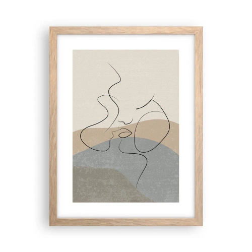 Een poster in een licht eiken lijst - Als een penseelstreek - 30x40 cm