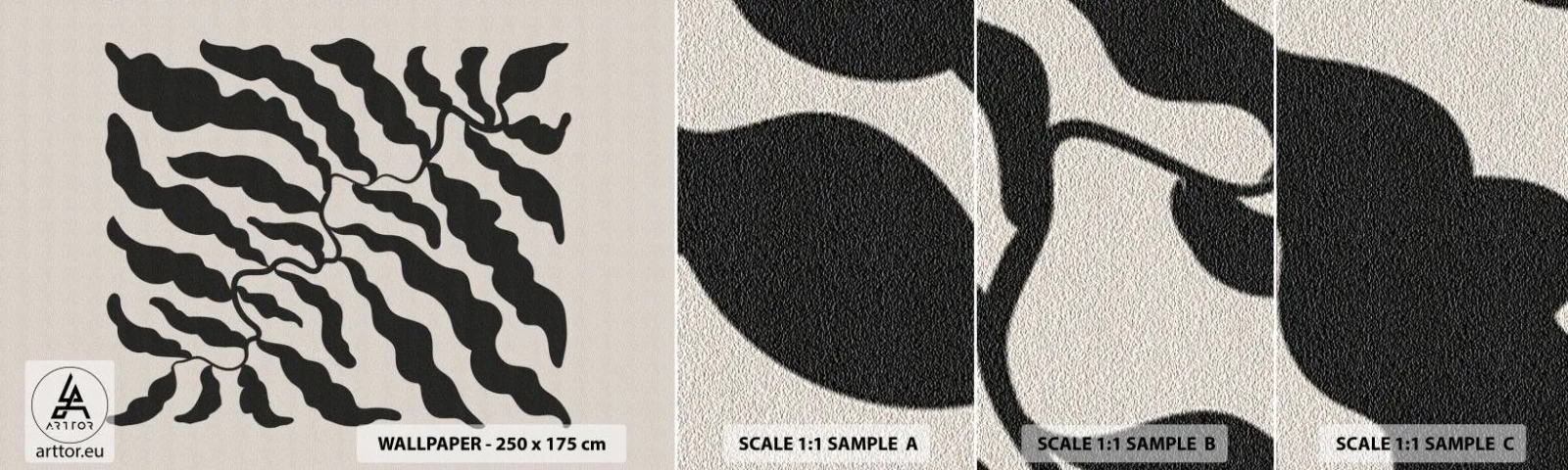 Fotobehang Monster Zelfklevend Deluxe Sticker - Natuur van een vierkant - Boho, Planten, Deel - 100x30 cm