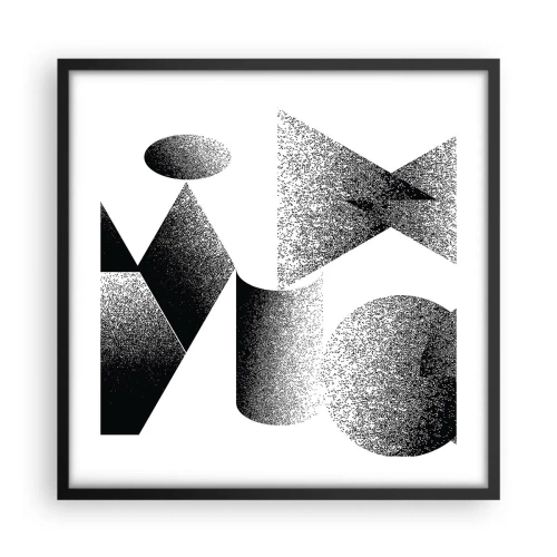 Poster in een zwarte lijst - Hoeken en ovalen - 50x50 cm
