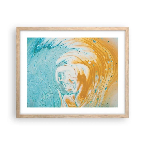 Een poster in een licht eiken lijst - Pastel werveling - 50x40 cm