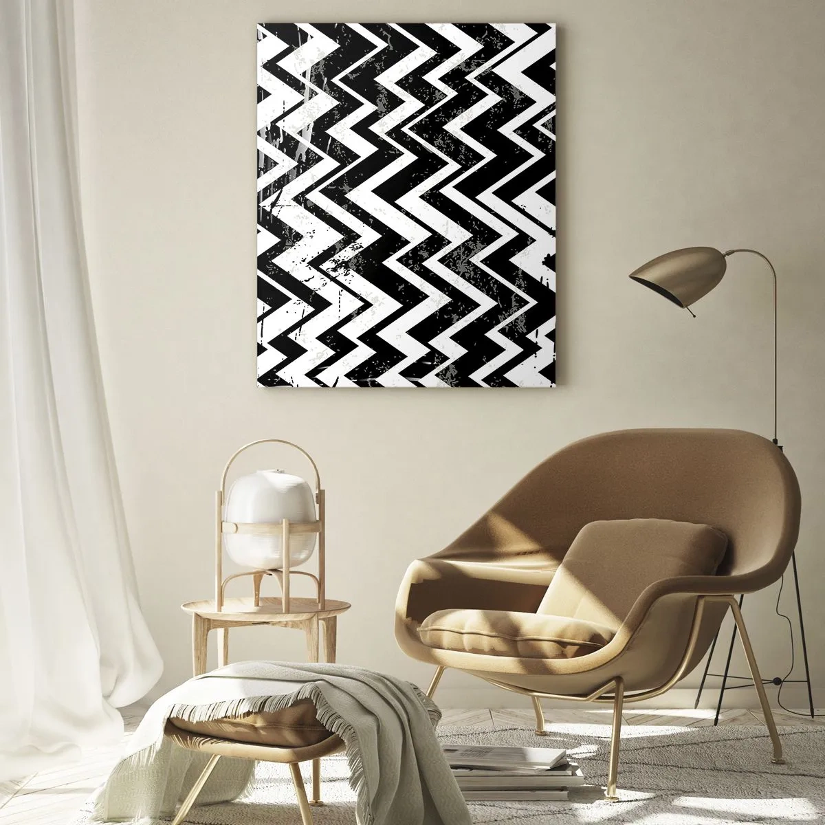 Schilderen op glas - Zyg-wit, zag-zwart - 50x70 cm