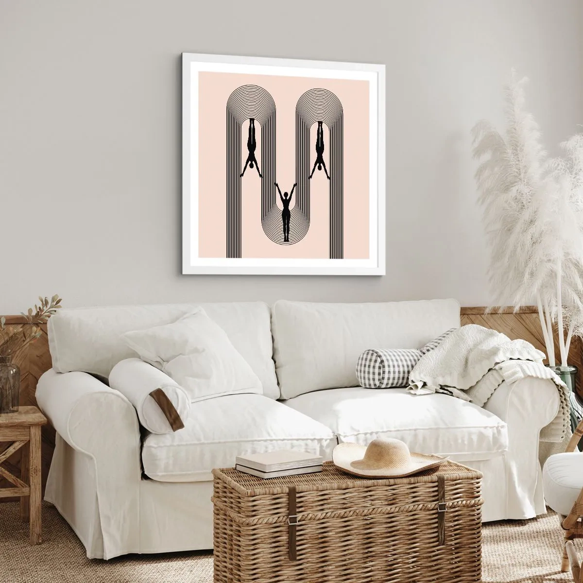 Poster in een witte lijst - Op zijn kop - 60x60 cm