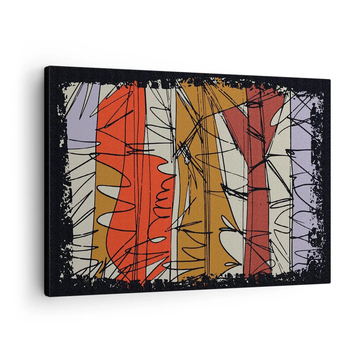 Schilderen op canvas - Abstracte compositie in intense kleuren - 70x50cm - Spontane compositie - Moderne wanddecoratie voor woonkamer en slaapkamer ARTTOR