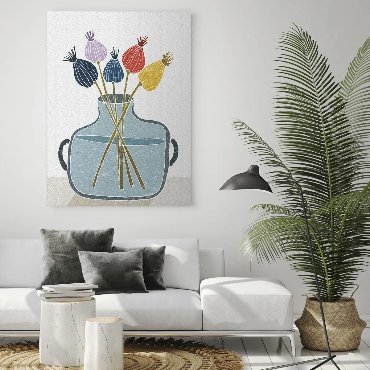 Schilderen op glas - Alsof hij met maanzaad heeft gezaaid - 50x70 cm