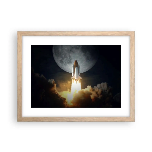 Een poster in een licht eiken lijst - Het begin van een onaards avontuur - 40x30 cm