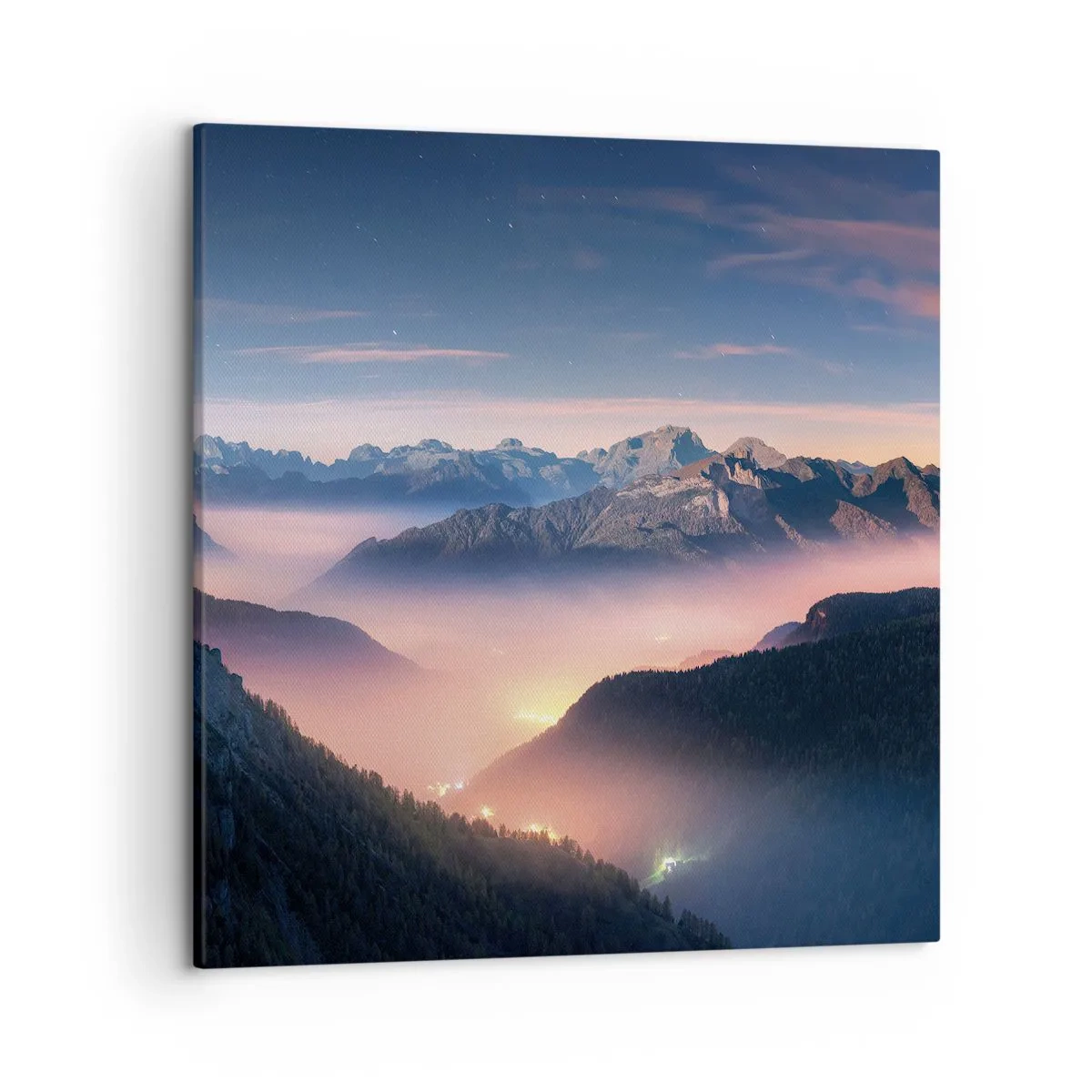 Schilderen op canvas - Licht in de dalen - 50x50 cm