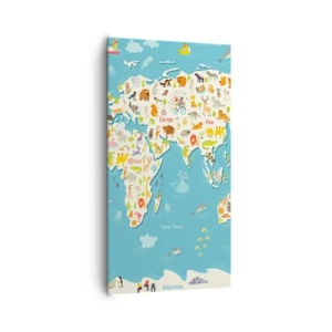 Schilderen op canvas - We houden van de hele wereld - 65x120 cm