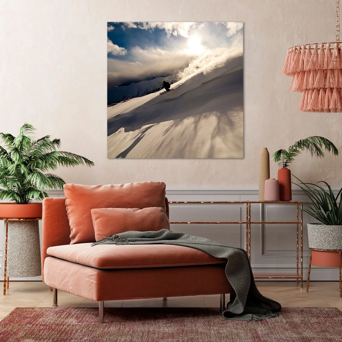 Schilderen op canvas - Berguitdaging genomen - 50x50 cm