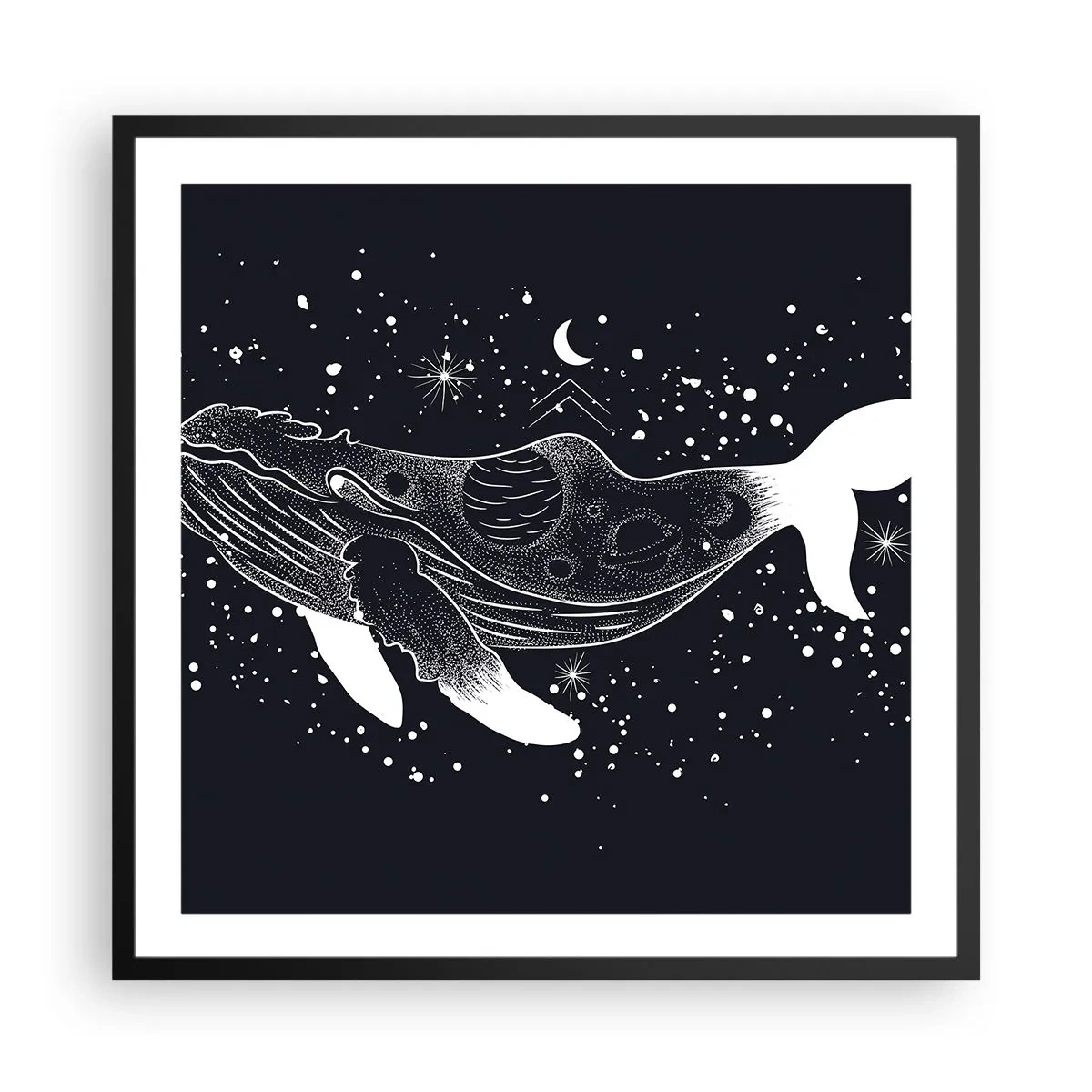 Poster in een zwarte lijst - In de oceaan van het universum - 60x60 cm