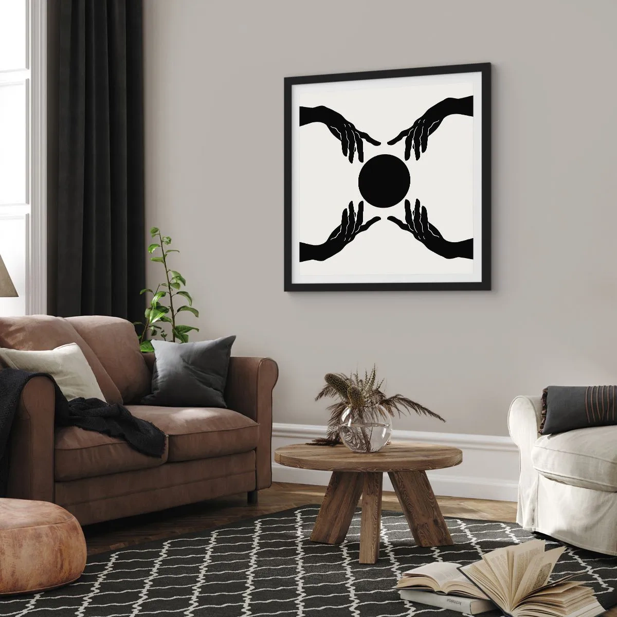 Poster in een zwarte lijst - Geheim teken - 30x30 cm