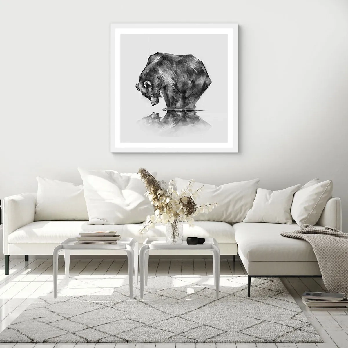 Poster in een witte lijst - Leuk om een geliefde persoon te zien - 60x60 cm