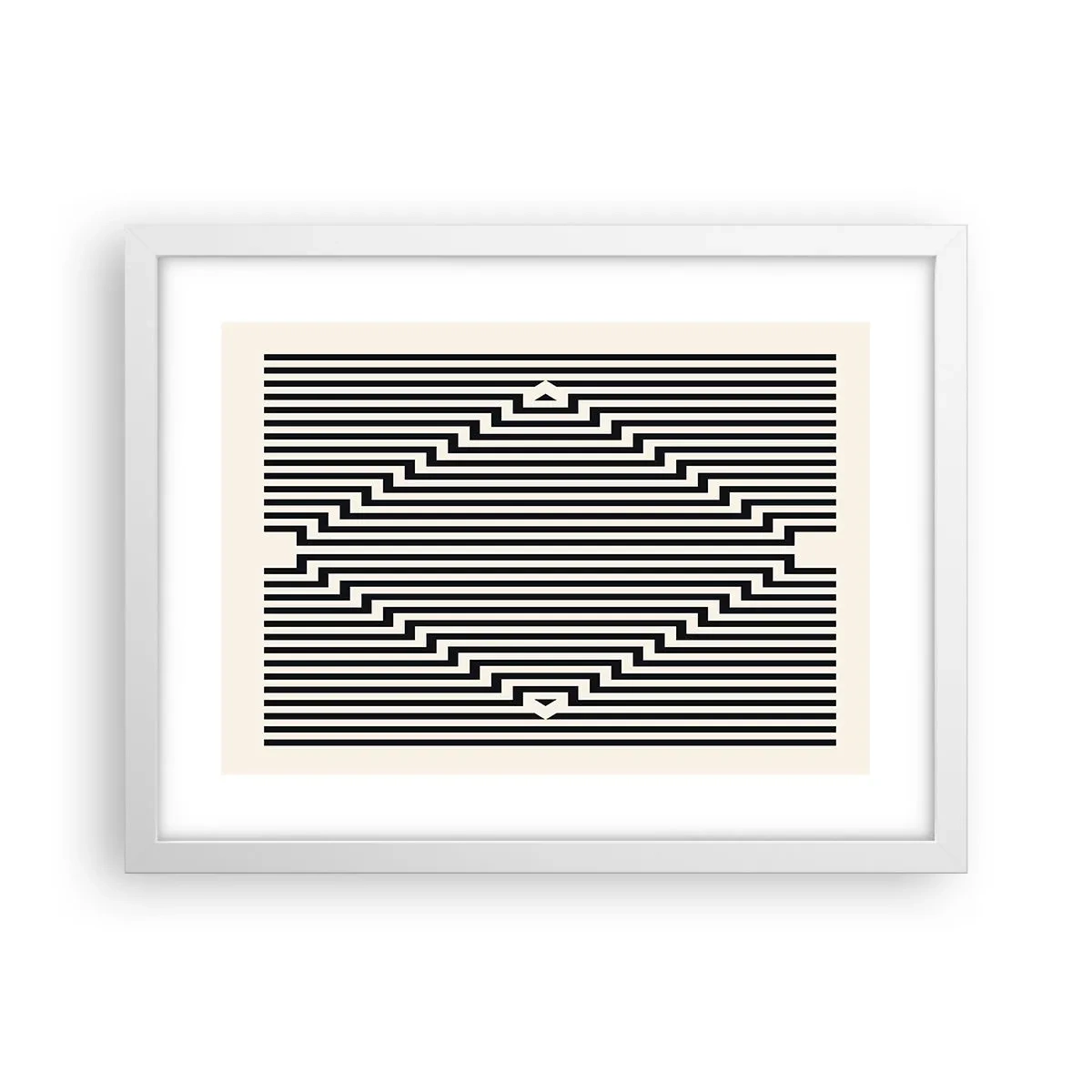 Poster in een witte lijst - Geometrische illusie - 40x30 cm