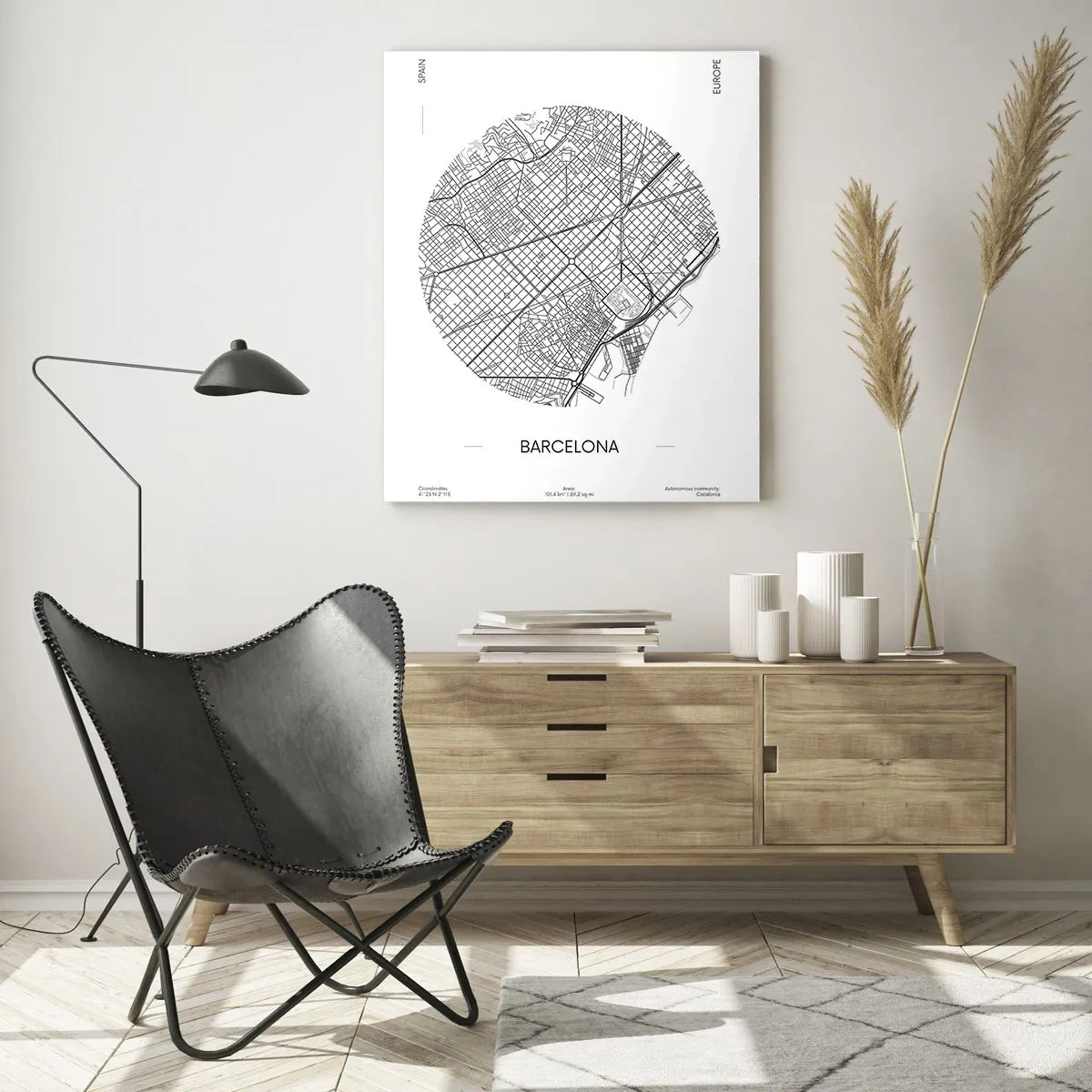 Schilderen op glas - Anatomie van Barcelona - 50x70 cm