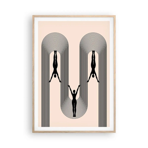 Een poster in een licht eiken lijst - Op zijn kop - 70x100 cm