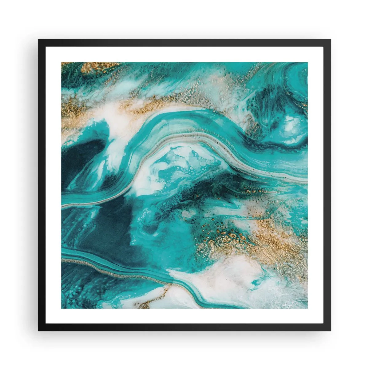 Poster in een zwarte lijst - De rivier van goud - 60x60 cm