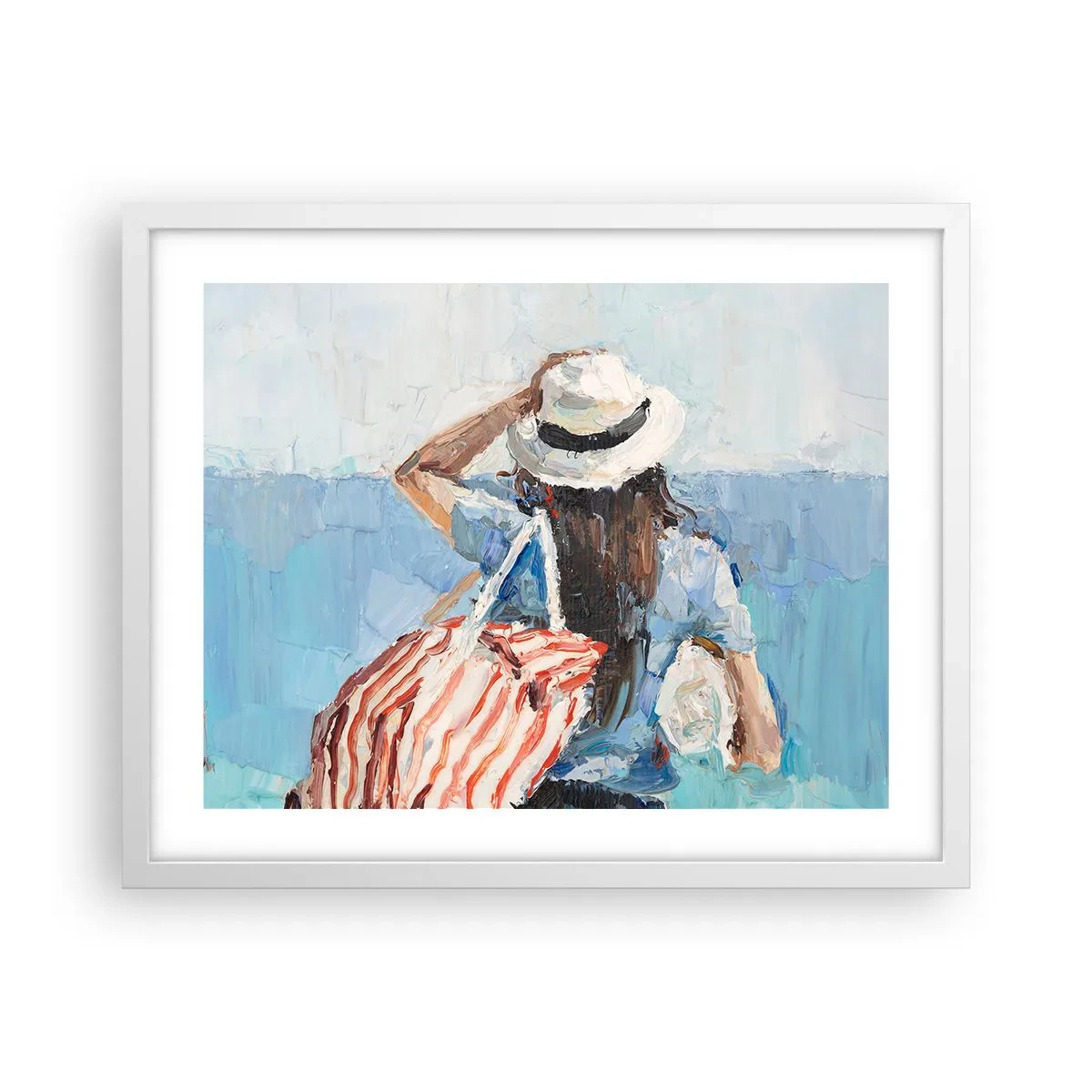 Poster in een witte lijst - Welkom bij je vakantie - 50x40 cm