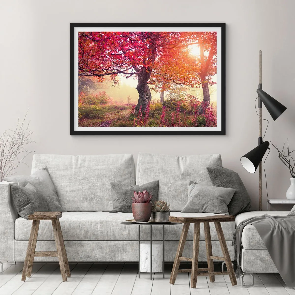 Poster in een zwarte lijst - Bloeiende razernij - 70x50 cm