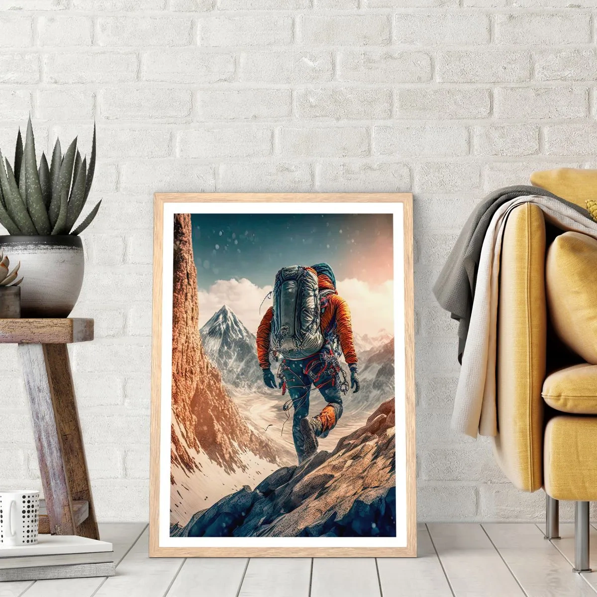 Een poster in een licht eiken lijst - Eenzame strijder - 70x100 cm