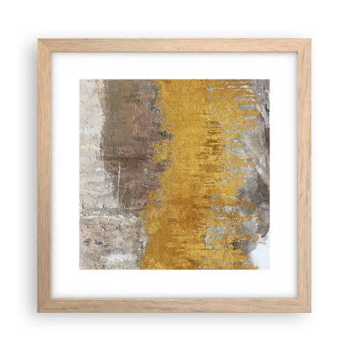 Een poster in een licht eiken lijst - Een gouden explosie - 30x30 cm