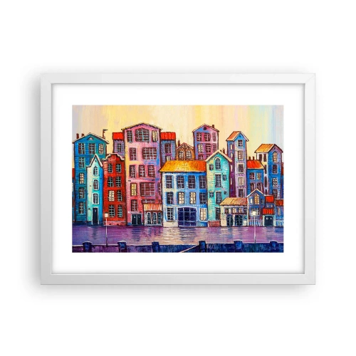 Poster in een witte lijst - Een stad als uit een sprookje - 40x30 cm