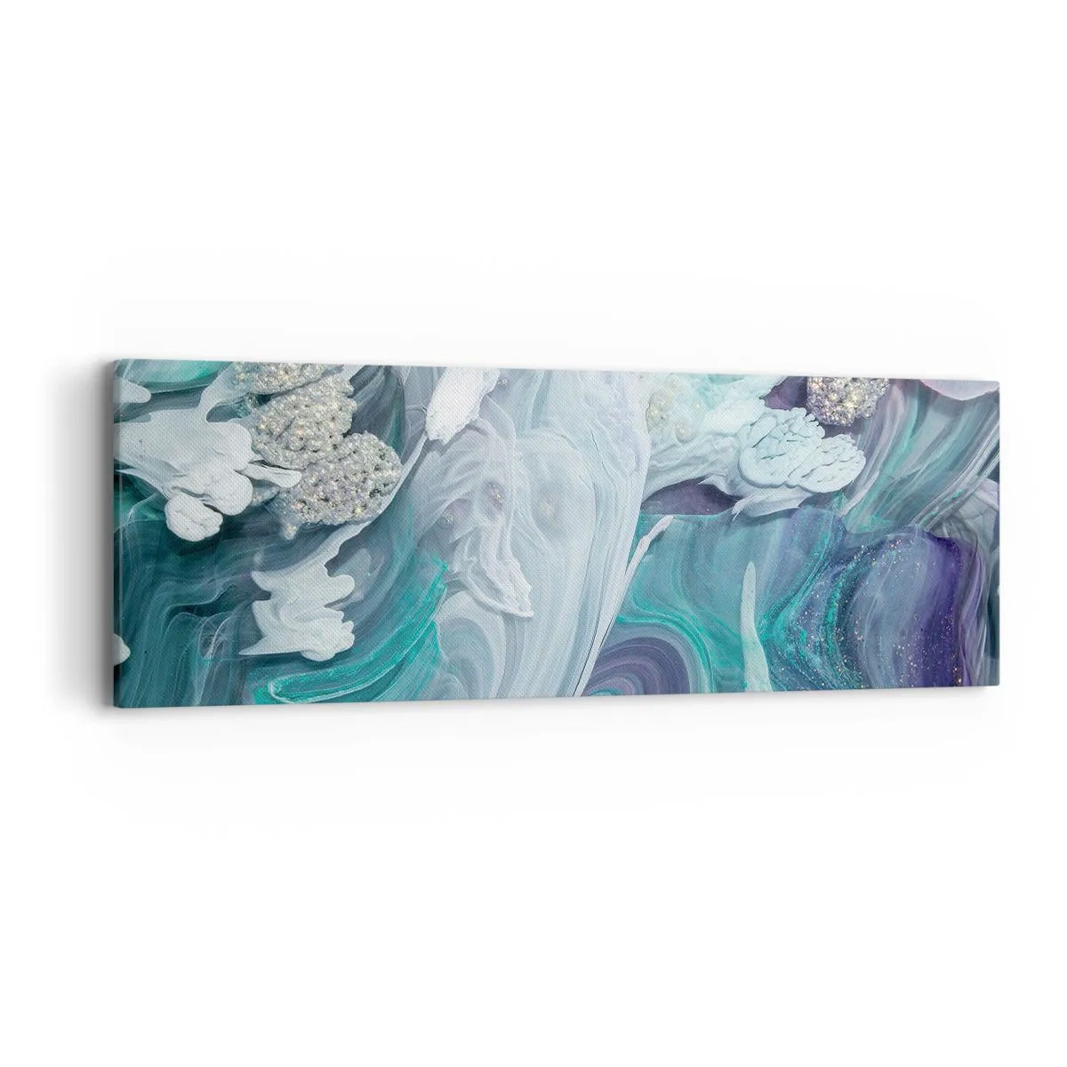 Schilderen op canvas - Stromingen van hemelsblauw - 90x30 cm