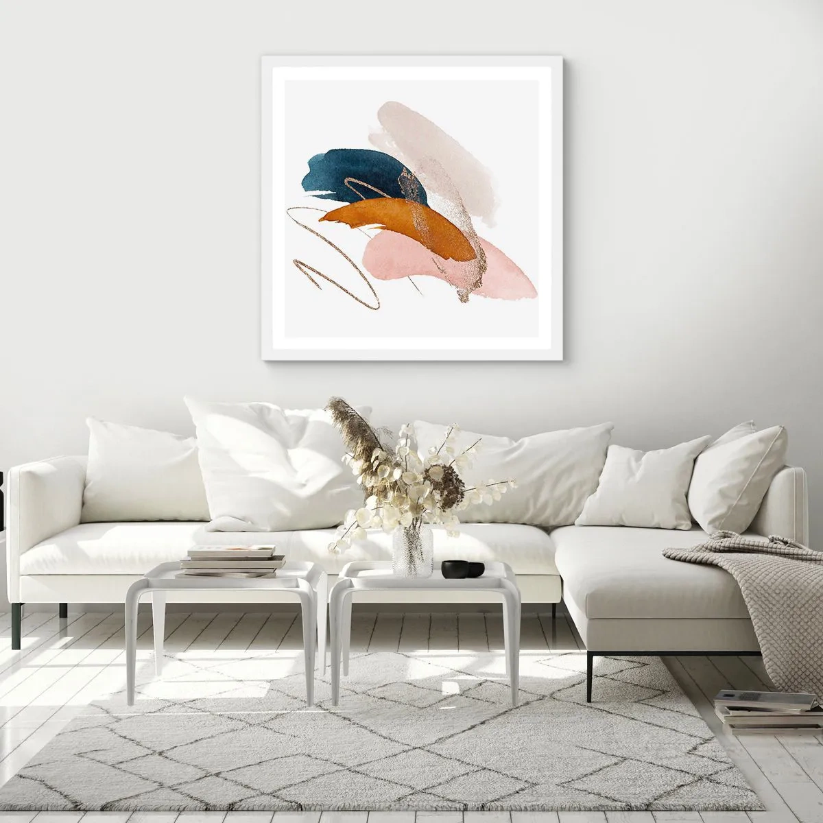 Poster in een witte lijst - Gevleugelde compositie - 50x50 cm