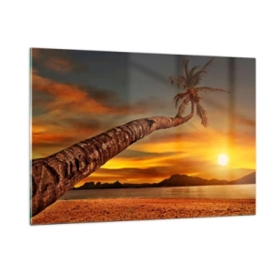 Schilderen op glas - Exotische vakantie, Caribisch avontuur - 120x80 cm