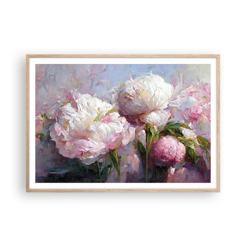 Een poster in een licht eiken lijst - Een boeket vol leven - 100x70 cm