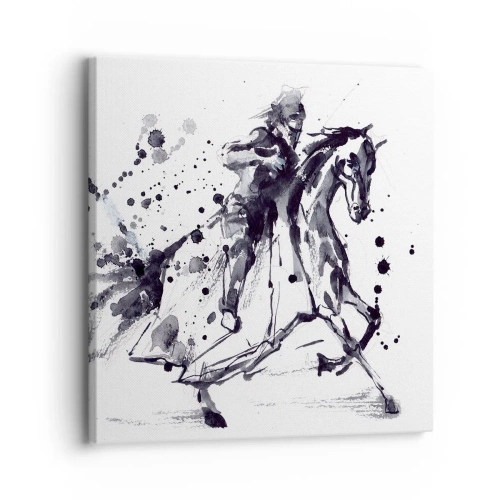 Schilderen op canvas - Zwarte ridder - 30x30 cm