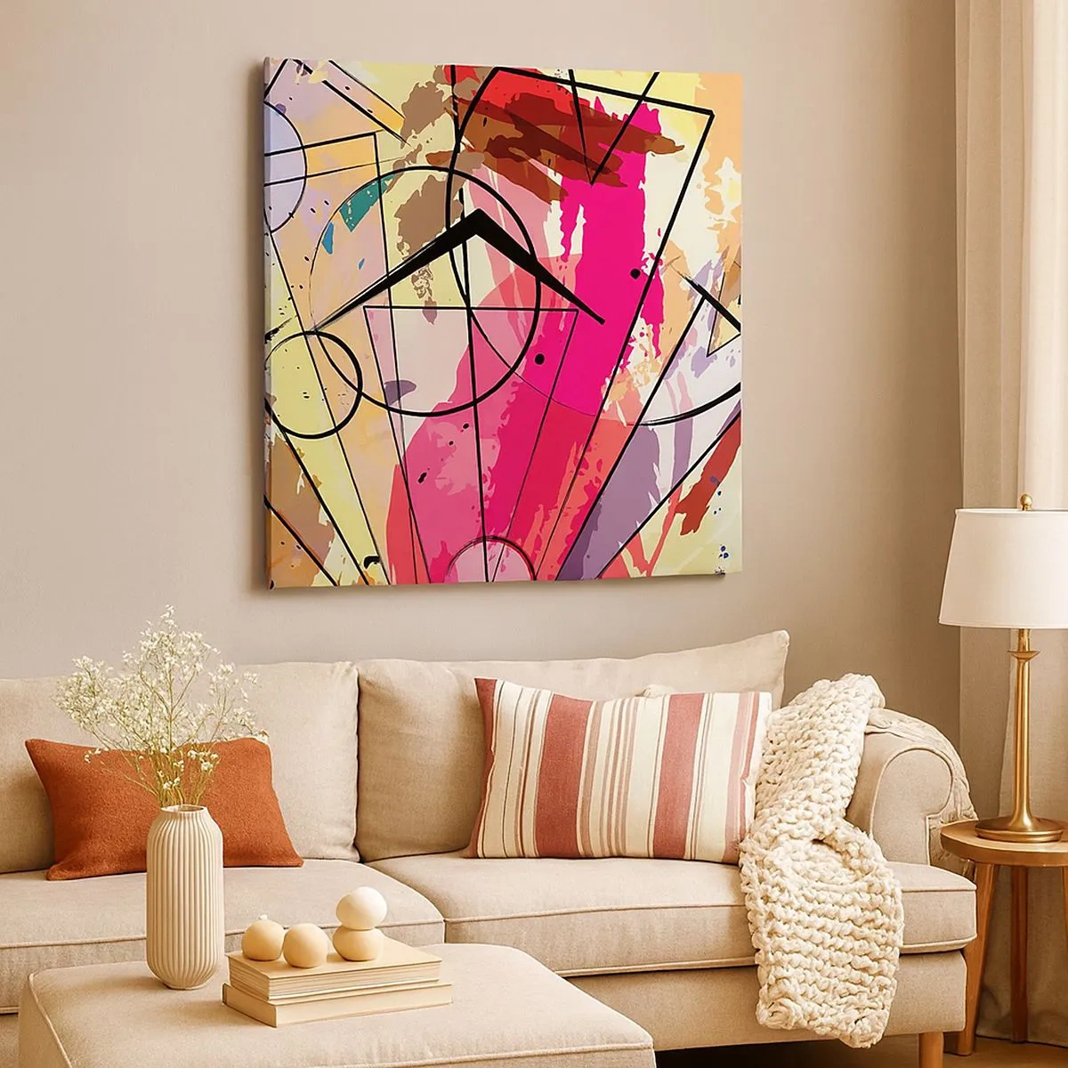 Schilderen op canvas - Explosie - 30x30 cm