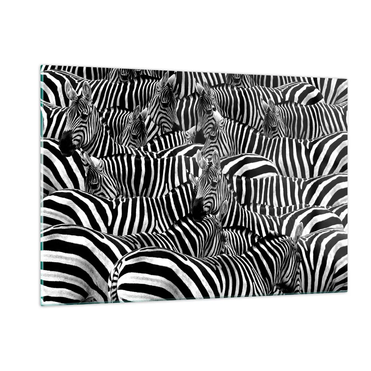 Schilderen op glas - Groepsportret met strepen - 120x80 cm