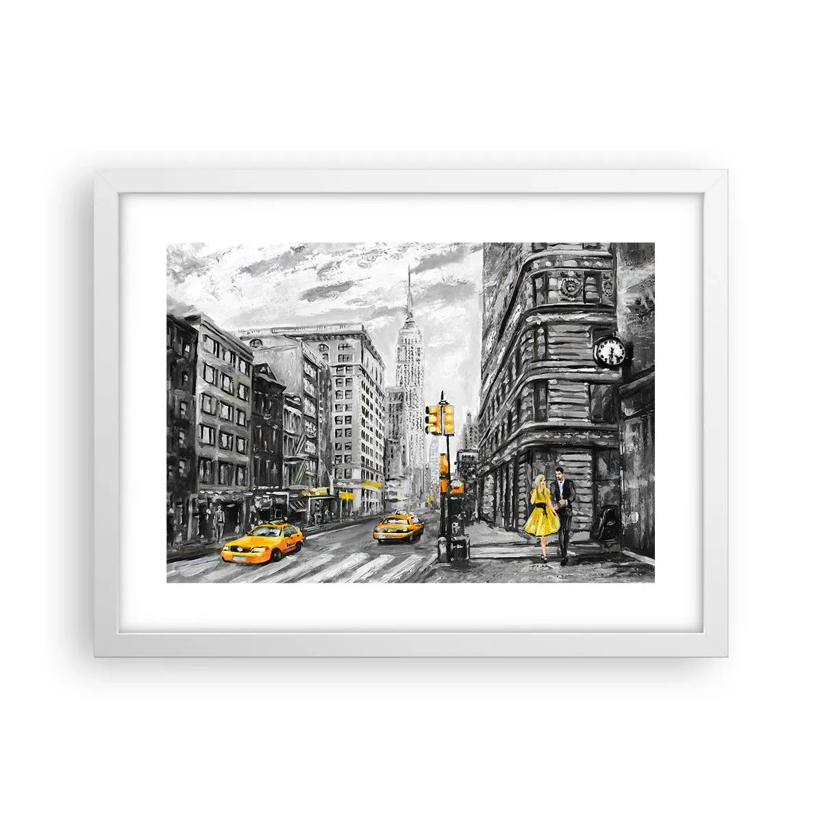Poster in een witte lijst - Een verhaal uit New York - 40x30 cm