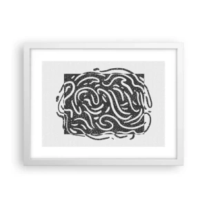Poster in een witte lijst - Abstractie: vreugdedans - 40x30 cm