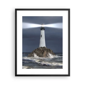 Poster in een zwarte lijst - Hier... hier... hier! - 40x50 cm