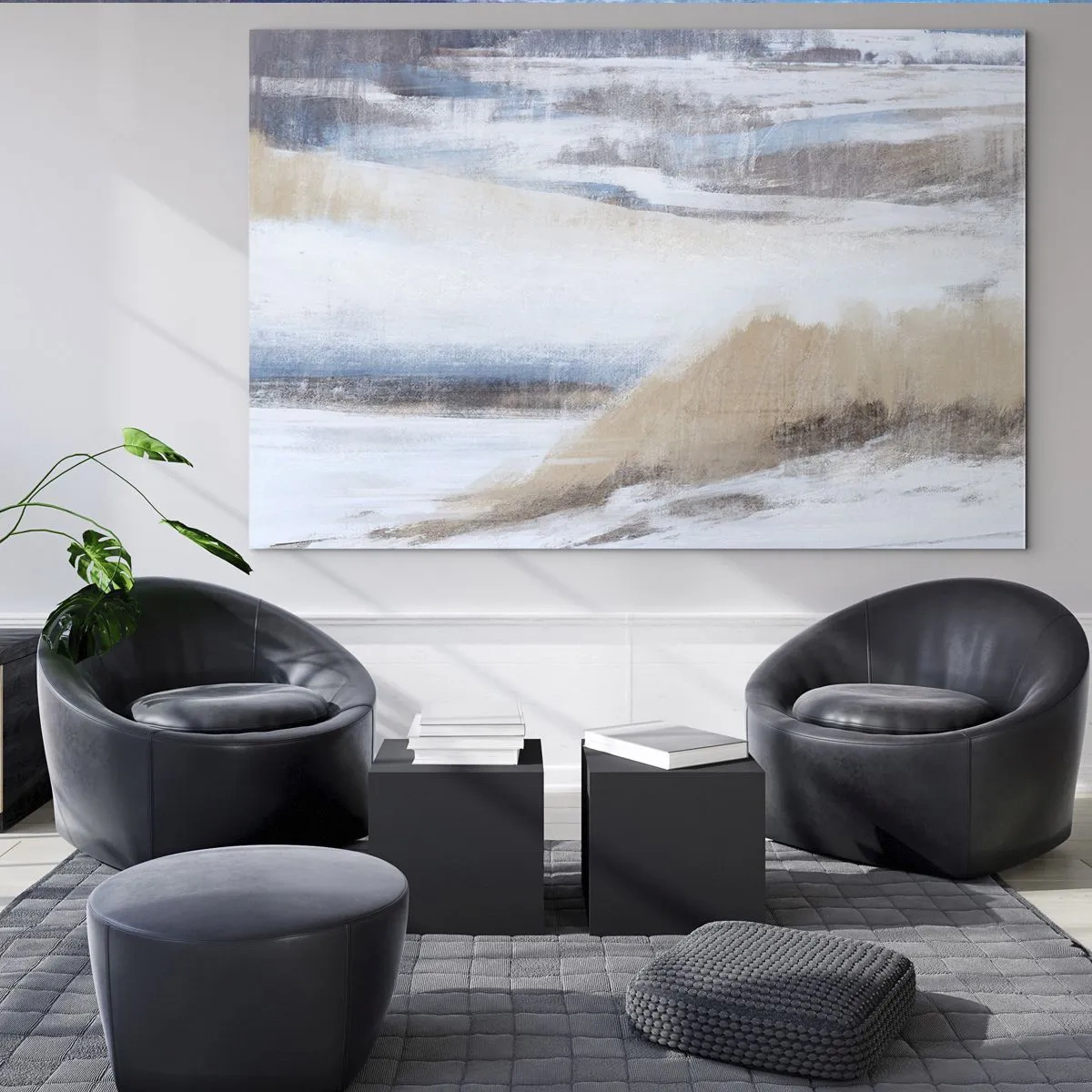 Schilderen op glas - Winterse compositie - 120x80 cm