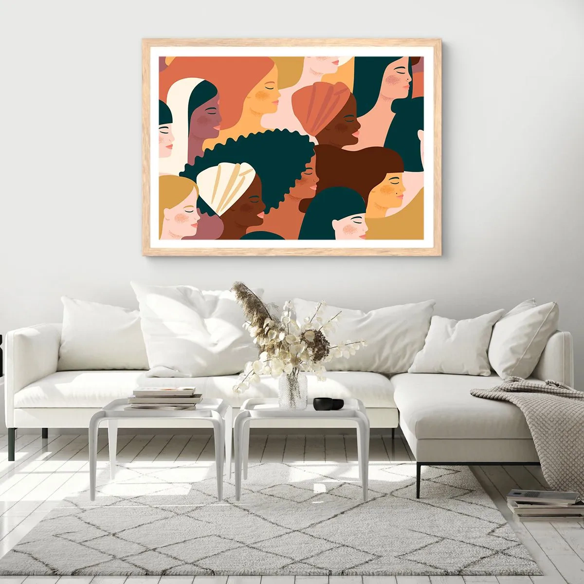 Een poster in een licht eiken lijst - Alleen vrouwelijkheid - 40x30 cm