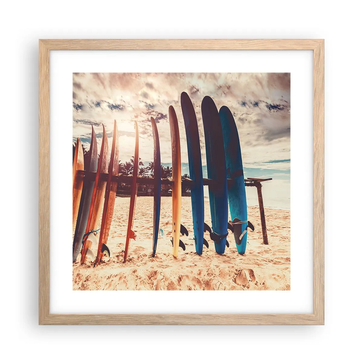 Een poster in een licht eiken lijst - Weltrusten, zie je morgen - 40x40 cm