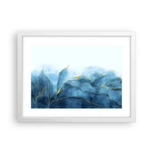 Poster in een witte lijst - Blauw in goud - 40x30 cm