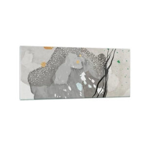 Schilderen op glas - Organische compositie - 120x50 cm