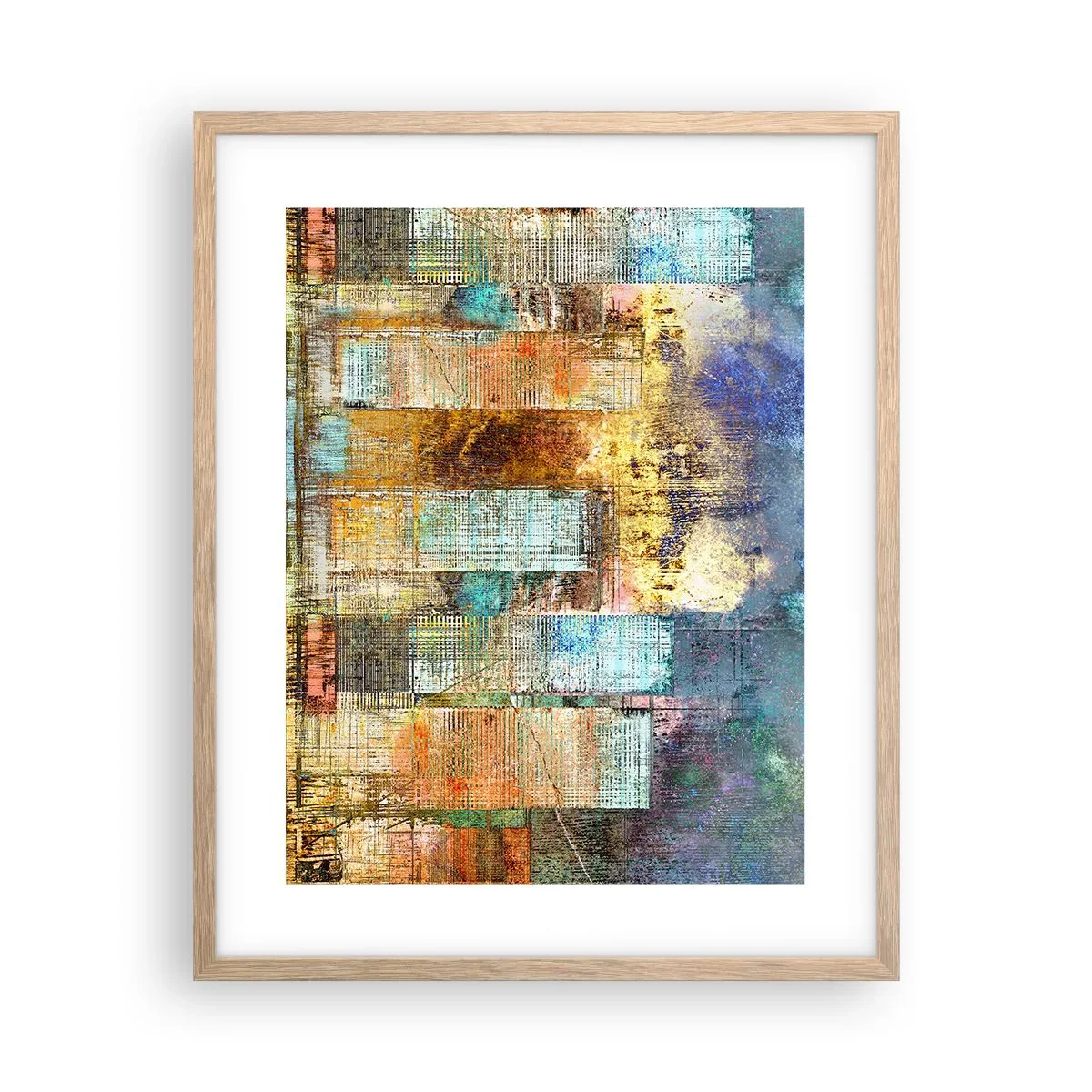 Een poster in een licht eiken lijst - Een zonnige metropool - 40x50 cm