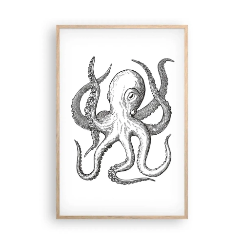 Een poster in een licht eiken lijst - Dansend met de golven - 61x91 cm